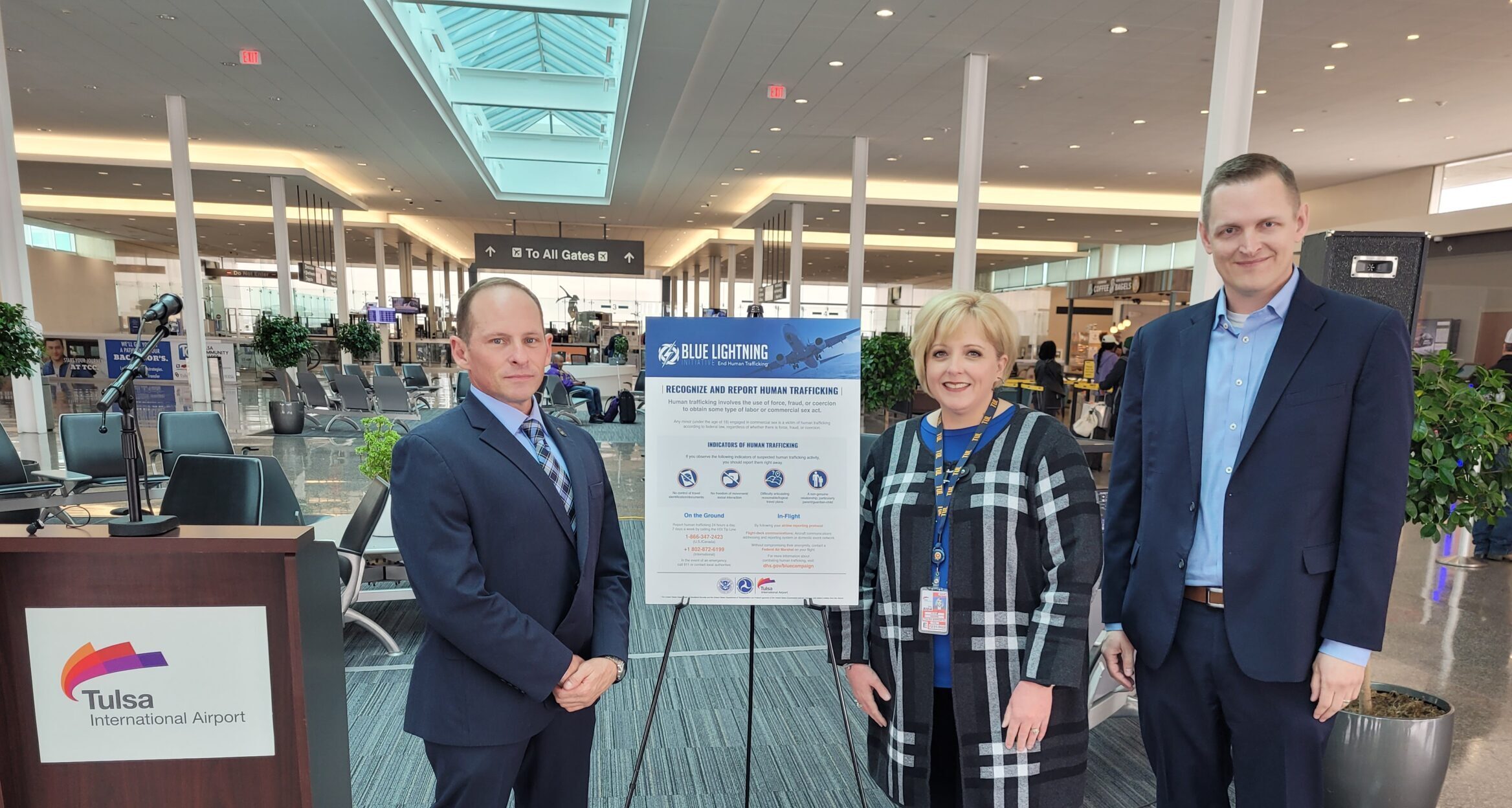 Tulsa International Airport Joins Blue Lightning  Initiative to Defend Against Human Trafficking