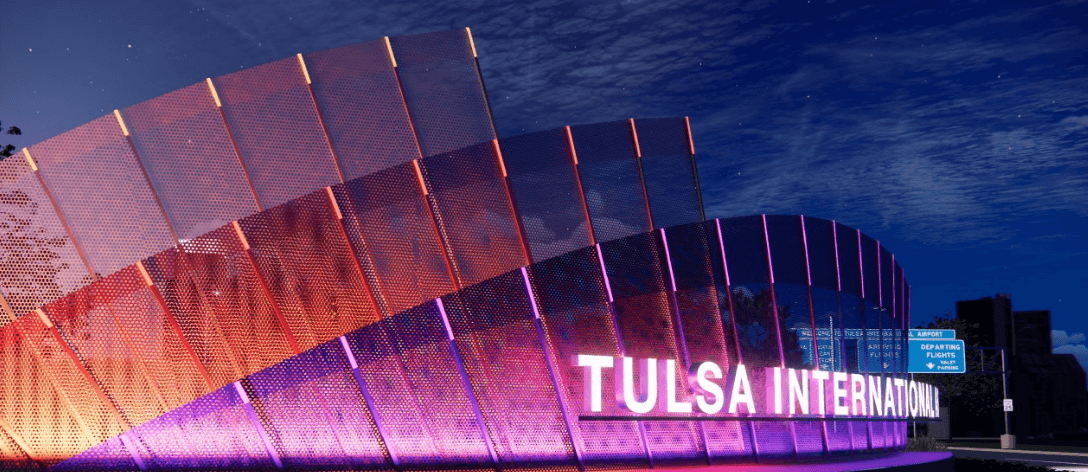 Tulsa sign evening
